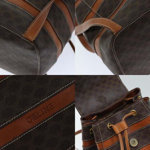 CELINE Macadam Canvas Backpack Pvc Brown - Picture 10 of 12
